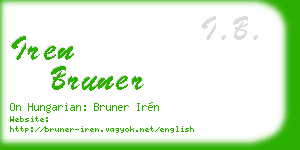 iren bruner business card